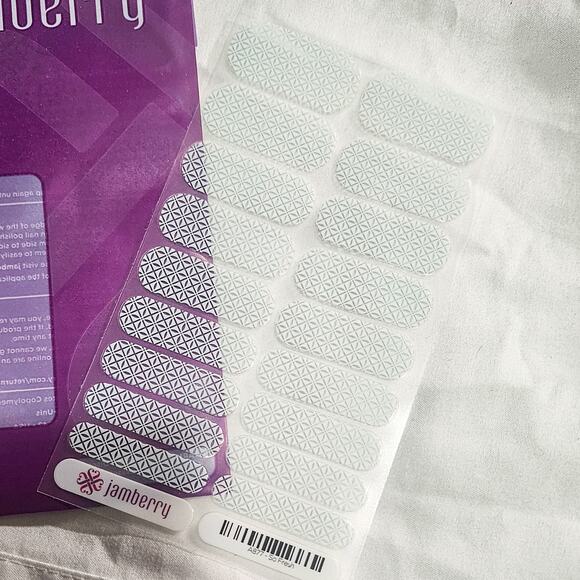 Jamberry New So Fresh clear & white full sheet nail wraps - Picture 2 of 3